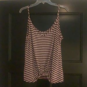 Striped Knotted front Tank Top